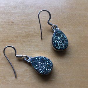Sterling Silver Druzy Earrings